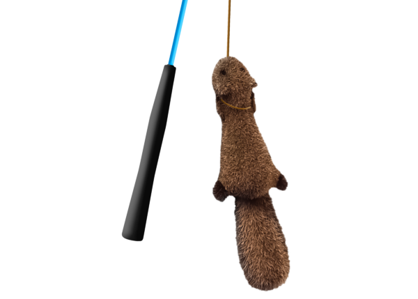 Whimsy Stick Interactive Dog Toy Unlucky the Squirrel interactive dog toy, dog exercise, dog play