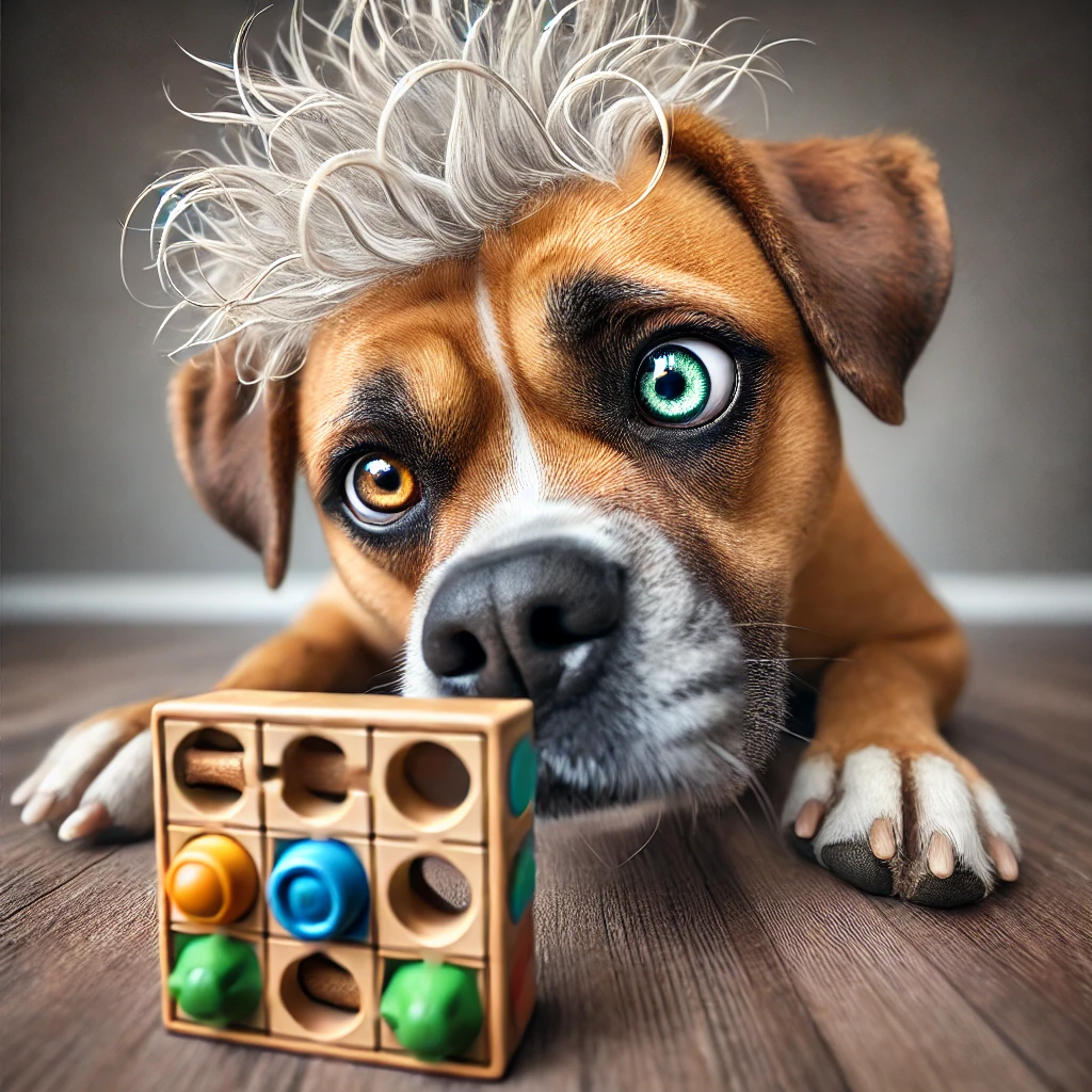 Interactive Toys For Dogs: A dog playing a puzzle game